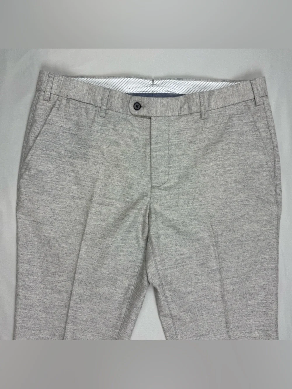 SuitSupply Mens Porto Int Trousers 38 x 28 Slim Fit Pure Wool Heathered Grey A2
